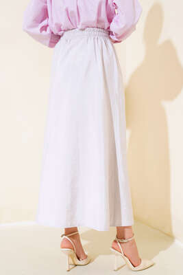 Bel Lastikli Çan Etek Taş - Uzun Etek