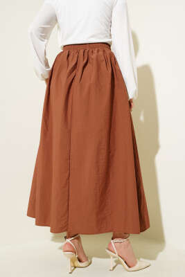 Bel Lastikli Cepli Paraşüt Etek Taba - Uzun Etek