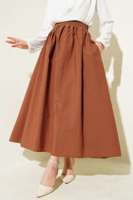 Bel Lastikli Cepli Paraşüt Etek Taba 