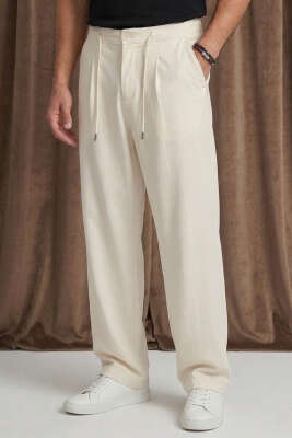 Bel Lastikli Cepli Tensel Erkek Pantolon Bej - GİESTO