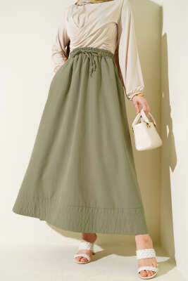 Bel Lastikli Cepli Tensel Etek Çağla Yeşili - SAS