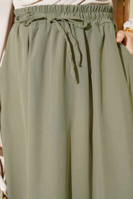 Bel Lastikli Cepli Tensel Etek Çağla Yeşili - Etek