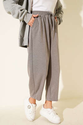 Bel Lastikli Çımalı Loyşa Pantolon Füme - PİYES COLLECTİON