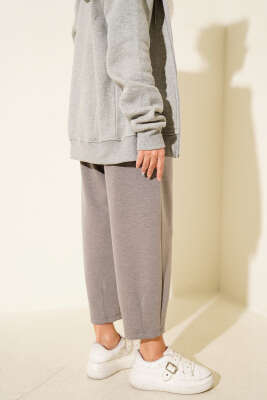 Bel Lastikli Çımalı Loyşa Pantolon Füme - Pantolon