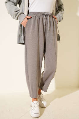 Bel Lastikli Çımalı Loyşa Pantolon Füme - Yılın Fırsatı