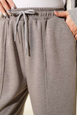 Bel Lastikli Çımalı Loyşa Pantolon Füme - Yılın Fırsatı