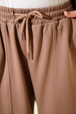 Bel Lastikli Çımalı Loyşa Pantolon Kahve - Pantolon