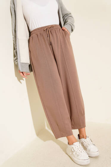 Bel Lastikli Çımalı Loyşa Pantolon Kahve - Yılın Fırsatı