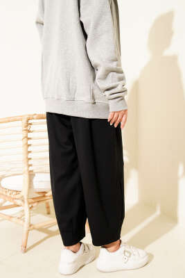 Bel Lastikli Çımalı Loyşa Pantolon Siyah - Yılın Fırsatı