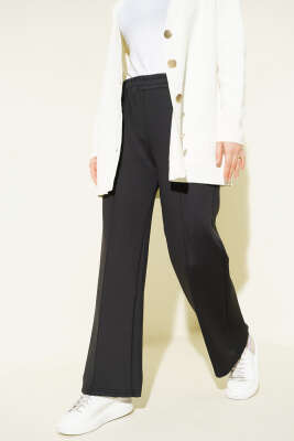 Bel Lastikli Çımalı Scuba Pantolon Siyah - SAS