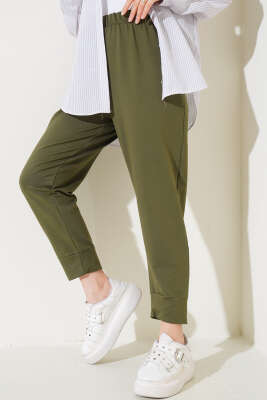 Bel Lastikli Dar Paça Basic Pantolon Haki - 100-300 TL Ürünler
