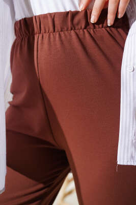 Bel Lastikli Dar Paça Basic Pantolon Kahve - 100-300 TL Ürünler