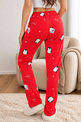 Bel Lastikli Desenli Pijama Alt Asorti 1 - Pijama