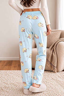 Bel Lastikli Desenli Pijama Alt Asorti 15 - Pijama