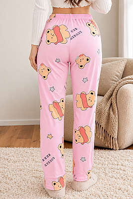 Bel Lastikli Desenli Pijama Alt Asorti 16 - Pijama