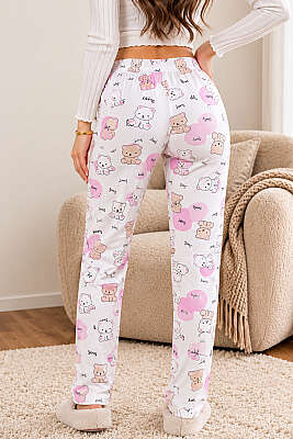 Bel Lastikli Desenli Pijama Alt Asorti 17 - Pijama