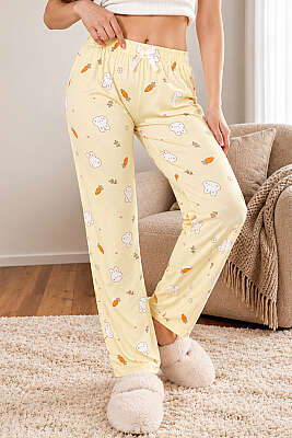 Bel Lastikli Desenli Pijama Alt Asorti 19 