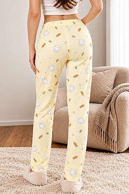 Bel Lastikli Desenli Pijama Alt Asorti 19 - Pijama