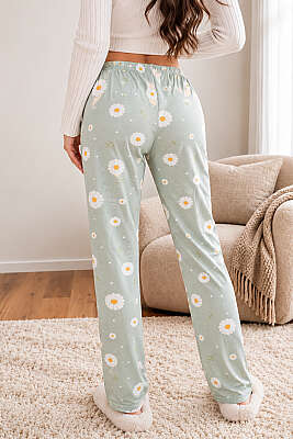 Bel Lastikli Desenli Pijama Alt Asorti 2 - Pijama