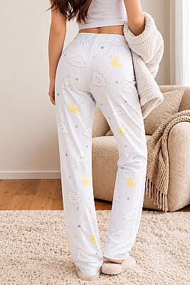 Bel Lastikli Desenli Pijama Alt Asorti 20 - Pijama