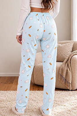 Bel Lastikli Desenli Pijama Alt Asorti 24 - Pijama