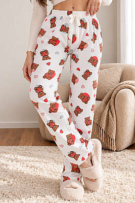 Bel Lastikli Desenli Pijama Alt Asorti 3 - HEPYEK BASIC