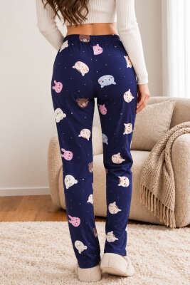 Bel Lastikli Desenli Pijama Alt Asorti 4 - Pijama
