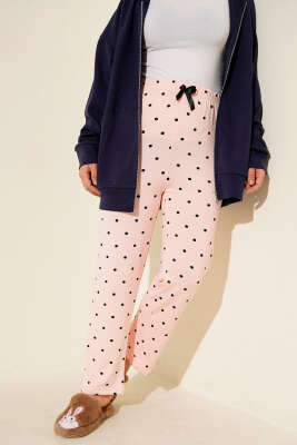 Bel Lastikli Desenli Pijama Altı Yavru Ağzı - MANOLYA