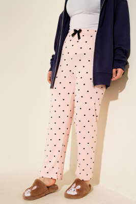 Bel Lastikli Desenli Pijama Altı Yavru Ağzı - Pijama