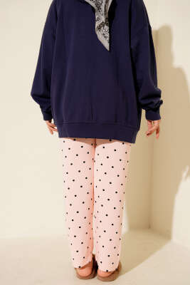 Bel Lastikli Desenli Pijama Altı Yavru Ağzı - Pijama