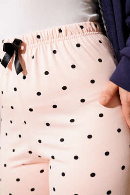 Bel Lastikli Desenli Pijama Altı Yavru Ağzı - Pijama