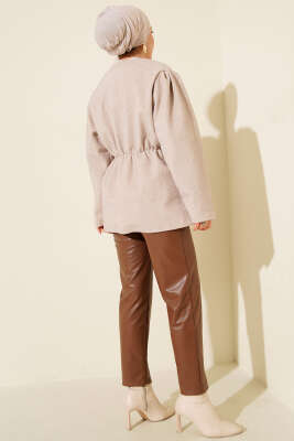 Bel Lastikli Düğmeli Goldfox Ceket Bej - Günün Seçilenleri