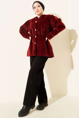 Bel Lastikli Düğmeli Goldfox Ceket Bordo - Günün Seçilenleri