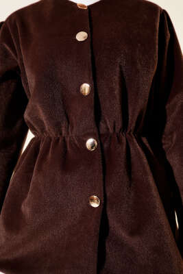 Bel Lastikli Düğmeli Goldfox Ceket Kahve - Ceket