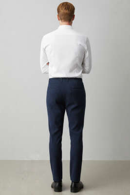 Bel Lastikli Fitilli Erkek Pantolon Lacivert - Erkek Pantolon