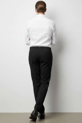 Bel Lastikli Fitilli Erkek Pantolon Siyah - Erkek Pantolon