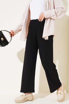 Bel Lastikli Gofre Pantolon Siyah - 100-300 TL Ürünler