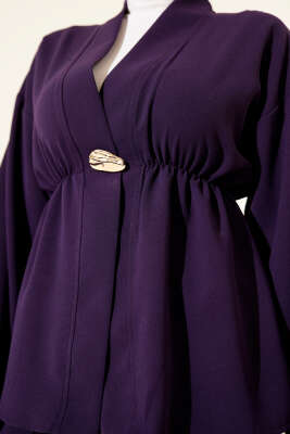 Bel Lastikli Gold Aksesuarlı İkili Takım Mor - İkili Takım