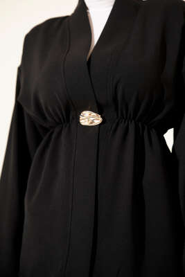 Bel Lastikli Gold Aksesuarlı İkili Takım Siyah - İkili Takım