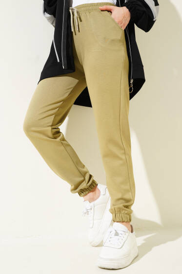 Bel Lastikli İpli Jogger Pantolon Çağla Yeşili - Pantolon