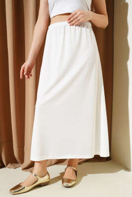 Bel Lastikli Jipon Beyaz 