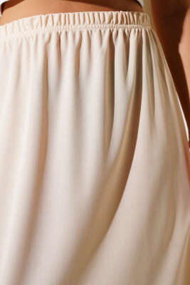 Bel Lastikli Jipon Pudra - Uzun Etek