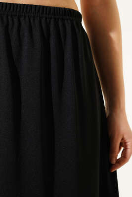 Bel Lastikli Jipon Siyah - Uzun Etek