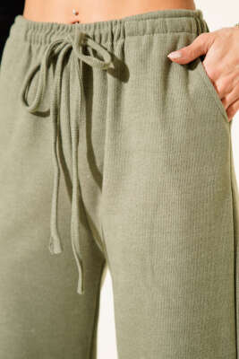 Bel Lastikli Kaşe Pantolon Çağla Yeşili - Kadın Giyim Modelleri