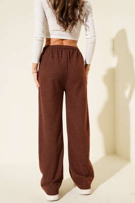 Bel Lastikli Kaşe Pantolon Kahve - Kadın Giyim Modelleri