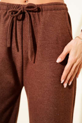 Bel Lastikli Kaşe Pantolon Kahve - Kadın Giyim Modelleri