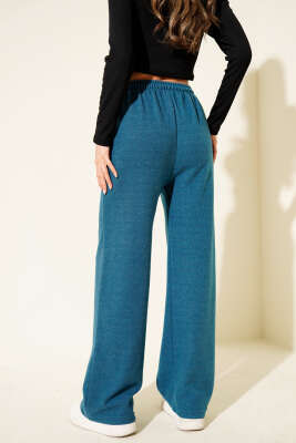 Bel Lastikli Kaşe Pantolon Petrol - Kadın Giyim Modelleri