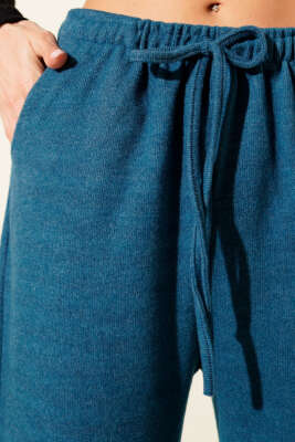 Bel Lastikli Kaşe Pantolon Petrol - Kadın Giyim Modelleri