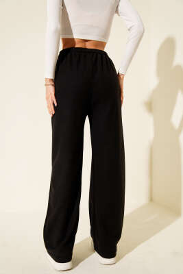 Bel Lastikli Kaşe Pantolon Siyah - Kadın Giyim Modelleri