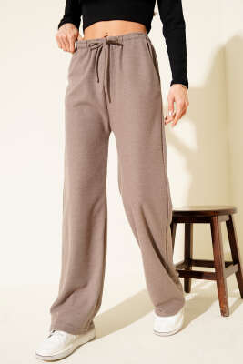 Bel Lastikli Kaşe Pantolon Vizon - Kadın Giyim Modelleri